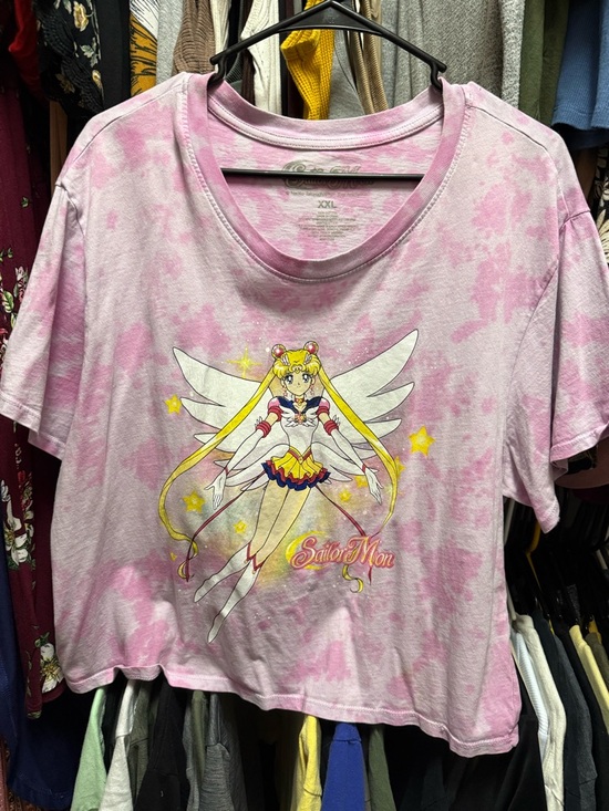 Tops - Sailor Moon Pink Tie-Dye Graphic Tee